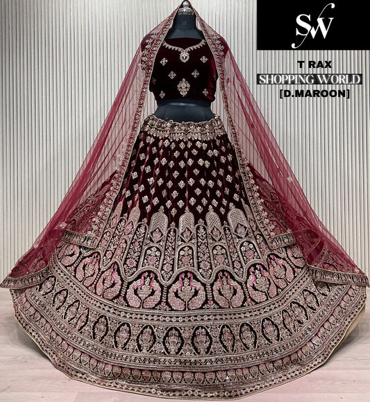 Light Maroon Peacock Bridal Lehenga (Copy)
