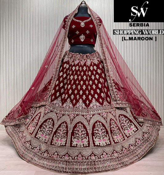 Dark Maroon Bridal Lehenga