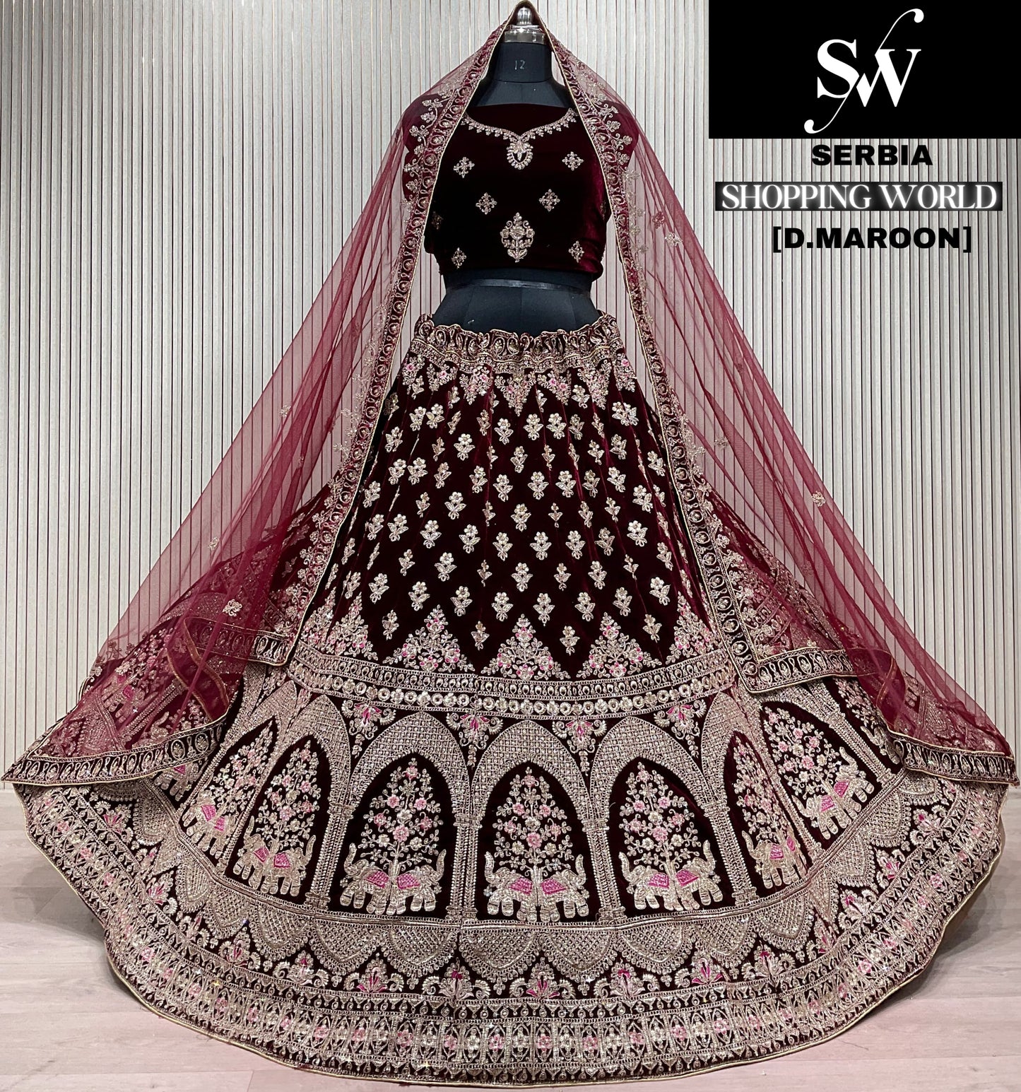 Light Maroon Bridal Lehenga