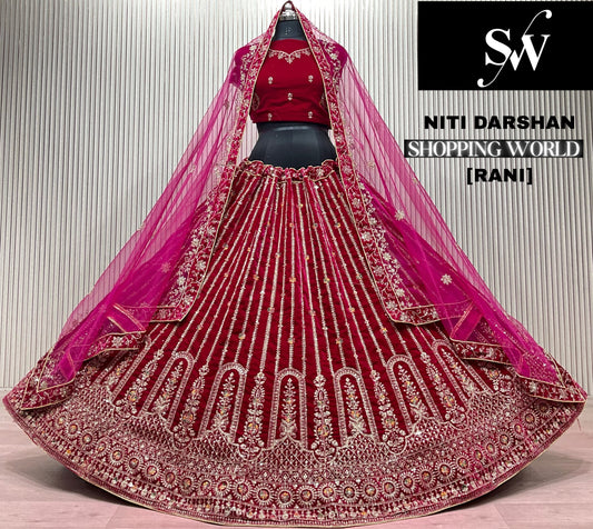 Dark Maroon Bridal Lehenga