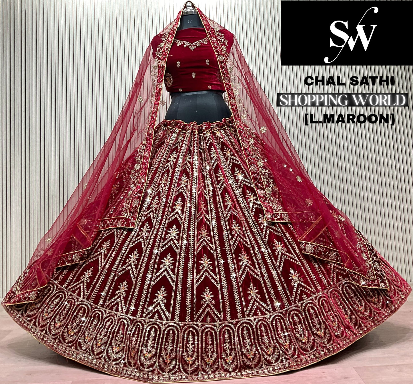 Dark Maroon Bridal Lehenga