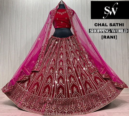 Dark Maroon Bridal Lehenga