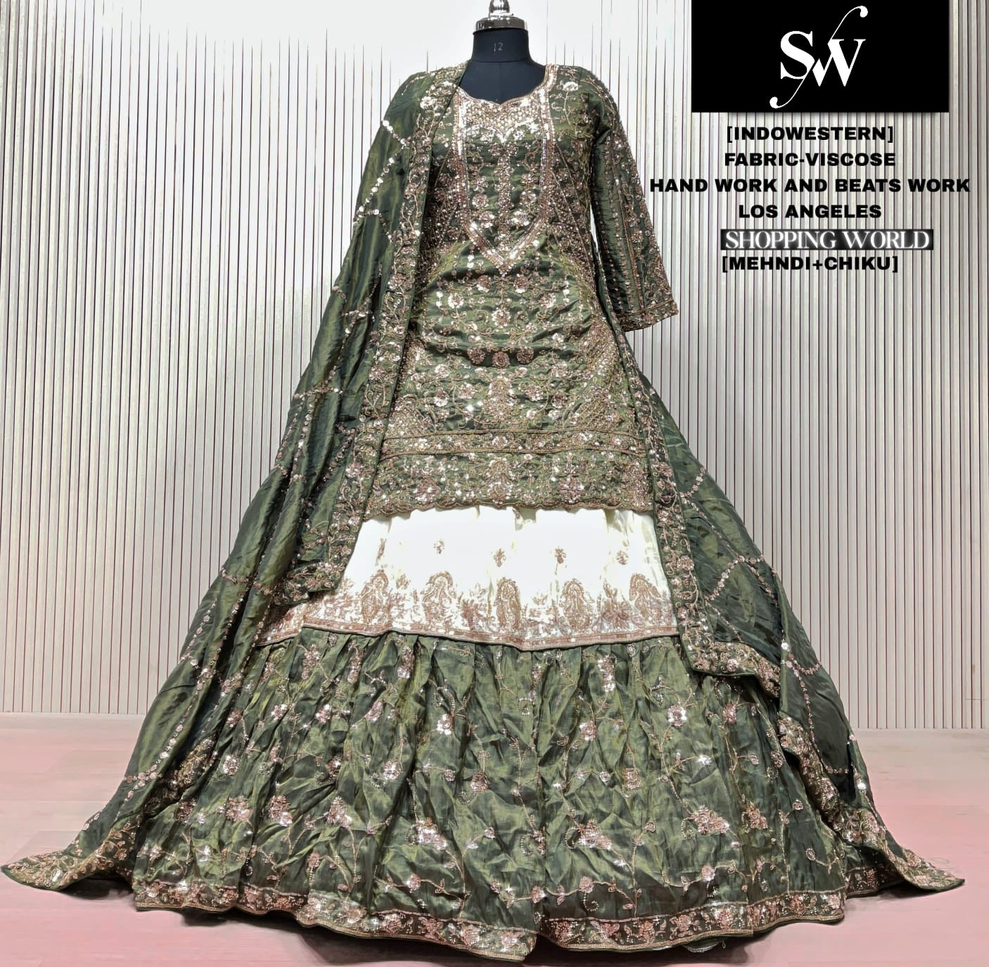 Coffee Golden long Dress Farshi Gaharara Dress Special