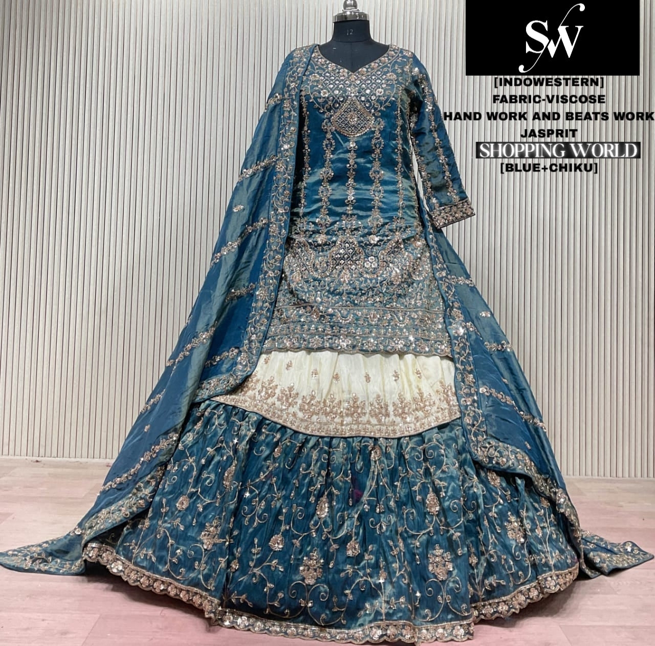 Rani Pink Visocose Long Farshi Garara Long Dress Special