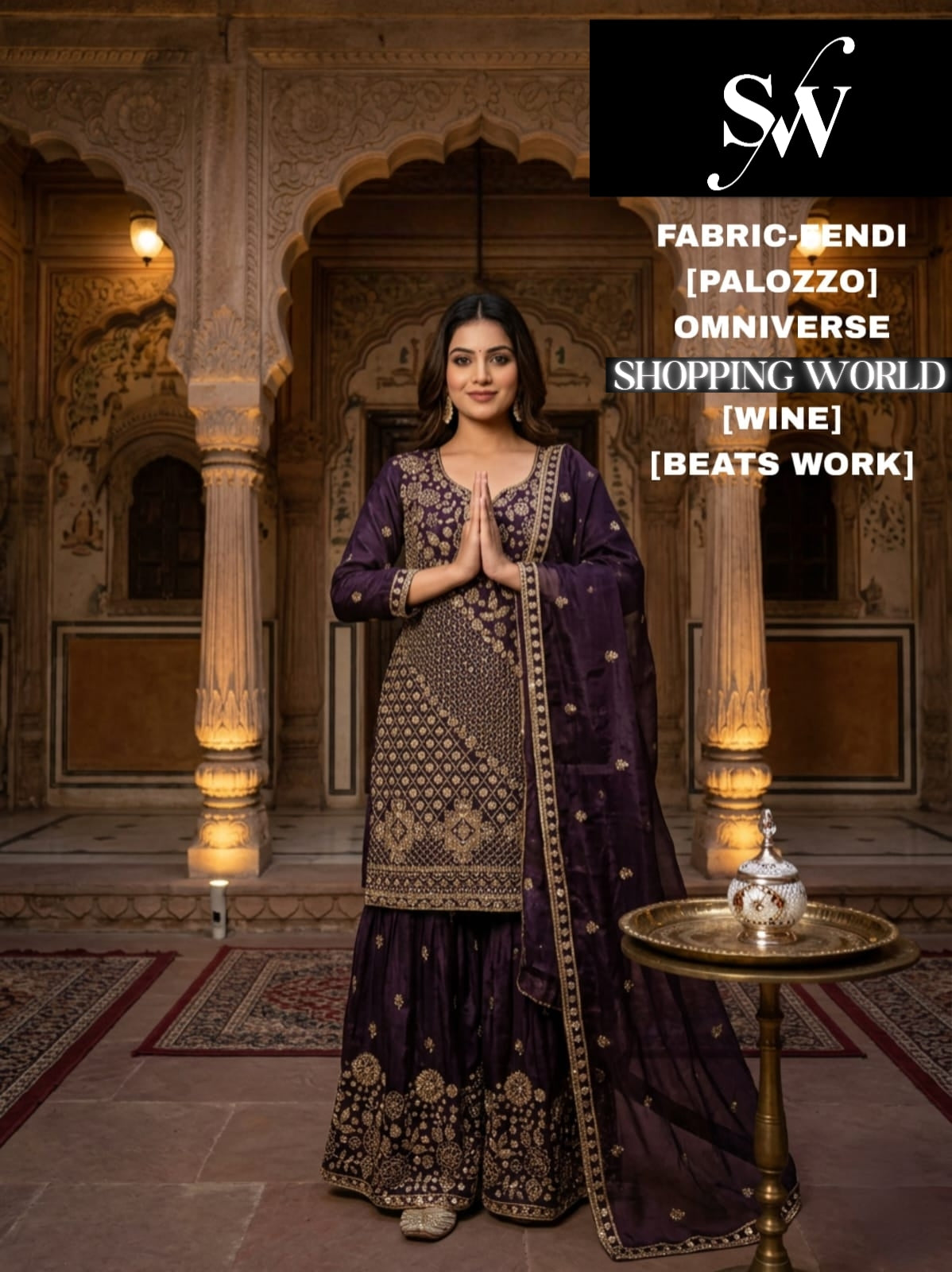 Purple Wine Fendi Plazo Dress