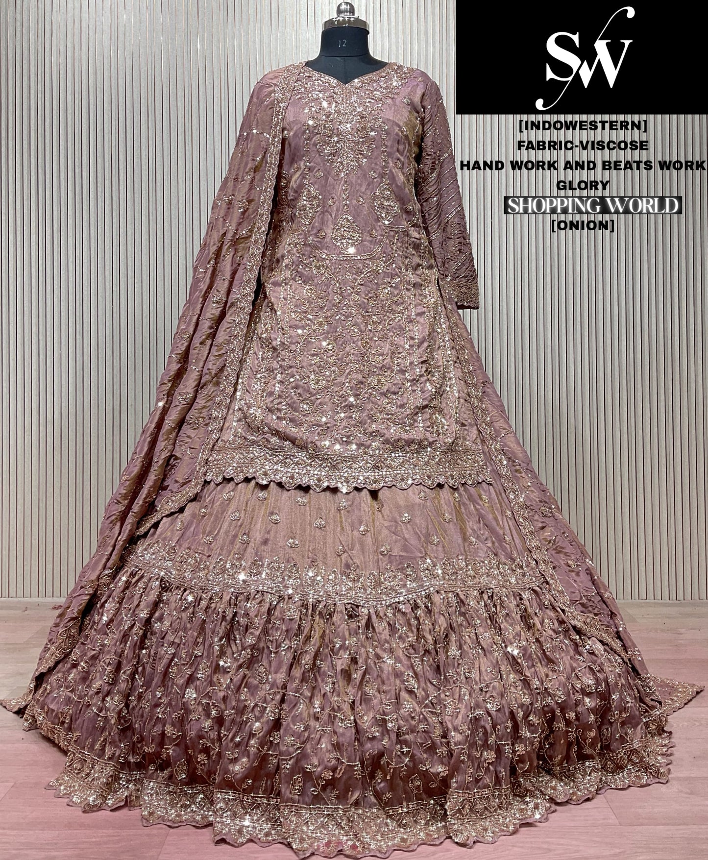 Chiku Golden Viscose Long Farshi Garara Dress Material Special