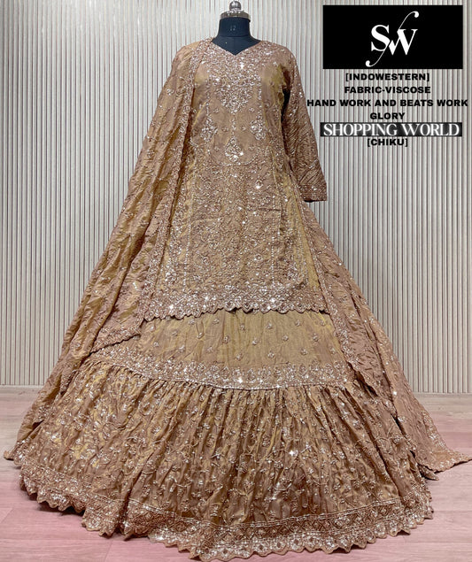 Onion Pink Viscose Long Farshi Garara Dress Material Special