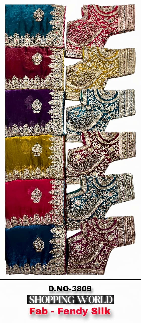 Maroon Purple Pink Green Blue Mustard Fendy Silk Saree