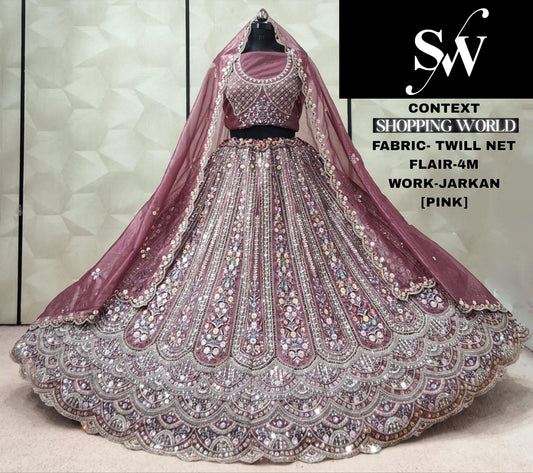 Chiku Golden Twill Net Lehenga