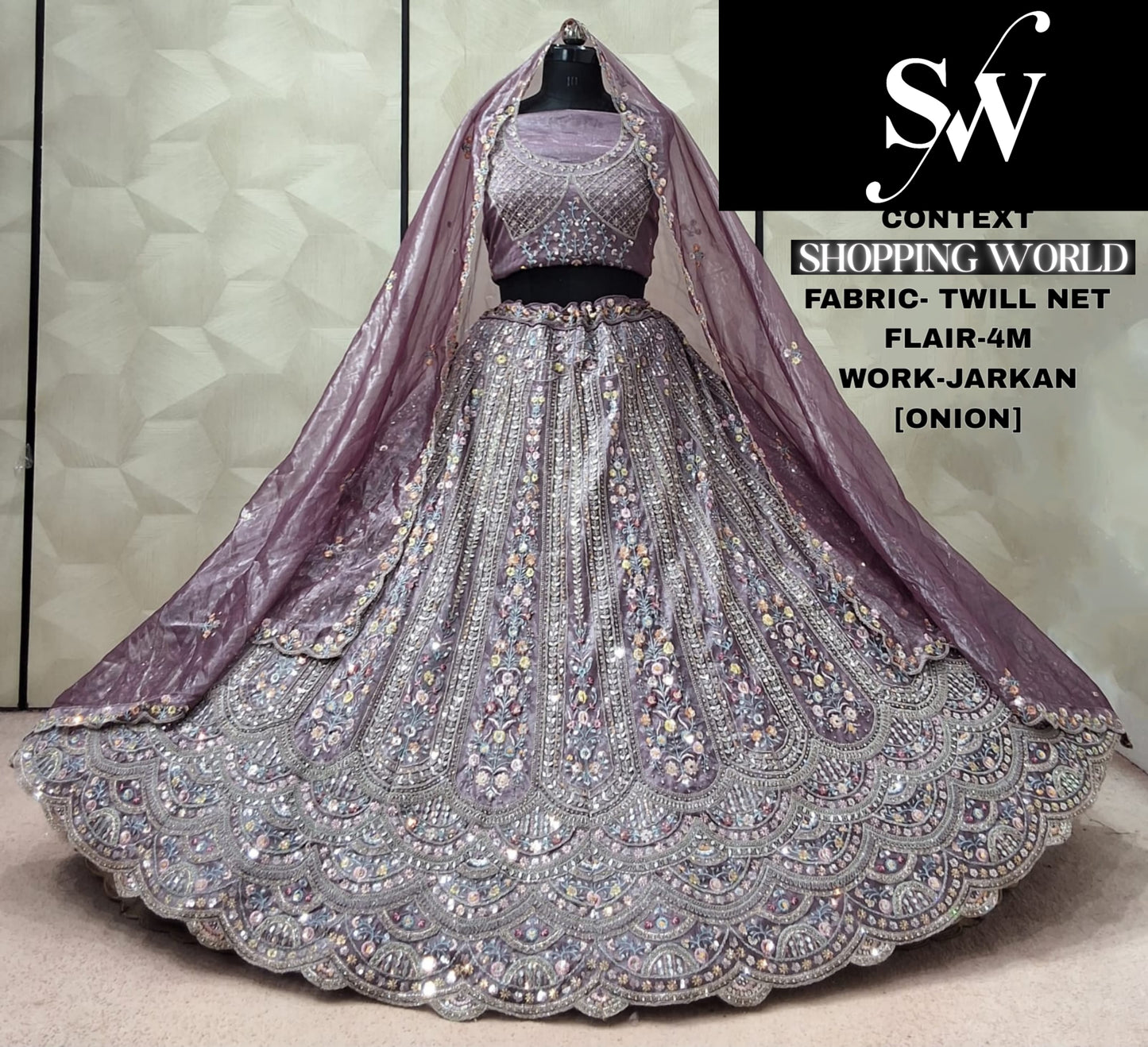 Chiku Golden Twill Net Lehenga