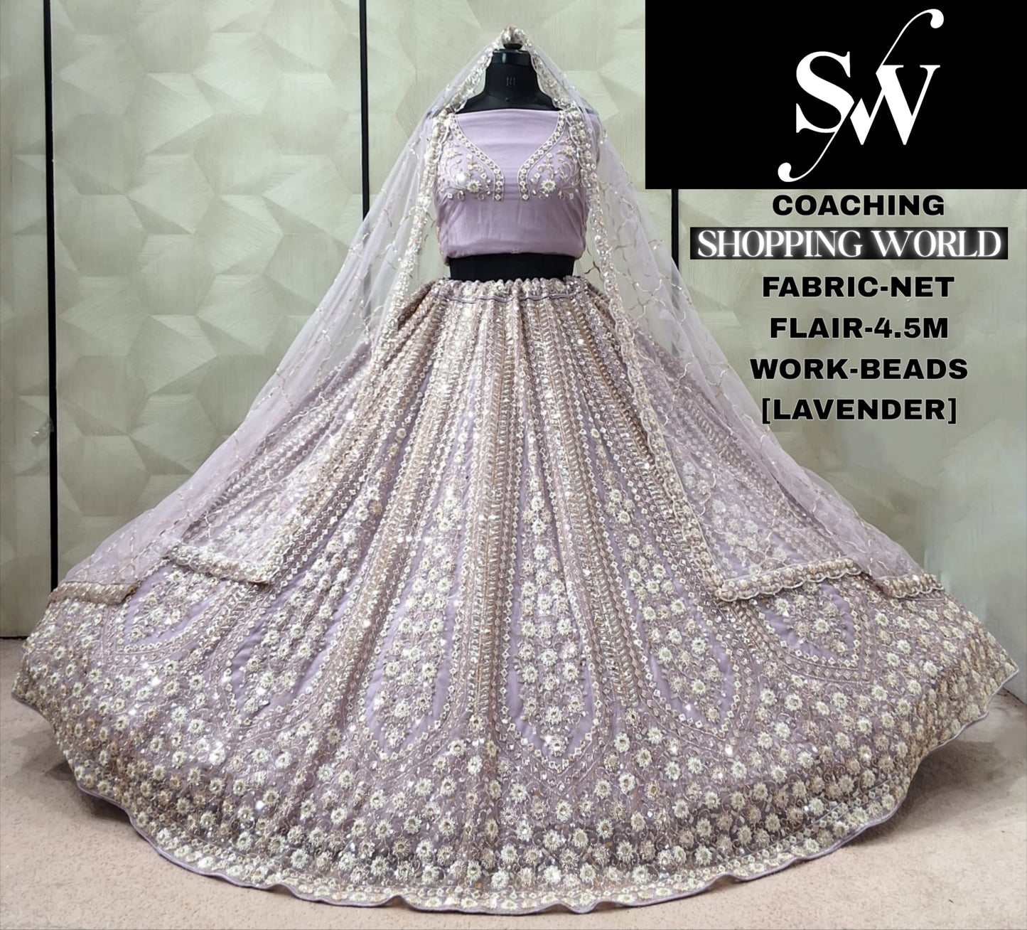 Sky Blue Net Lehenga