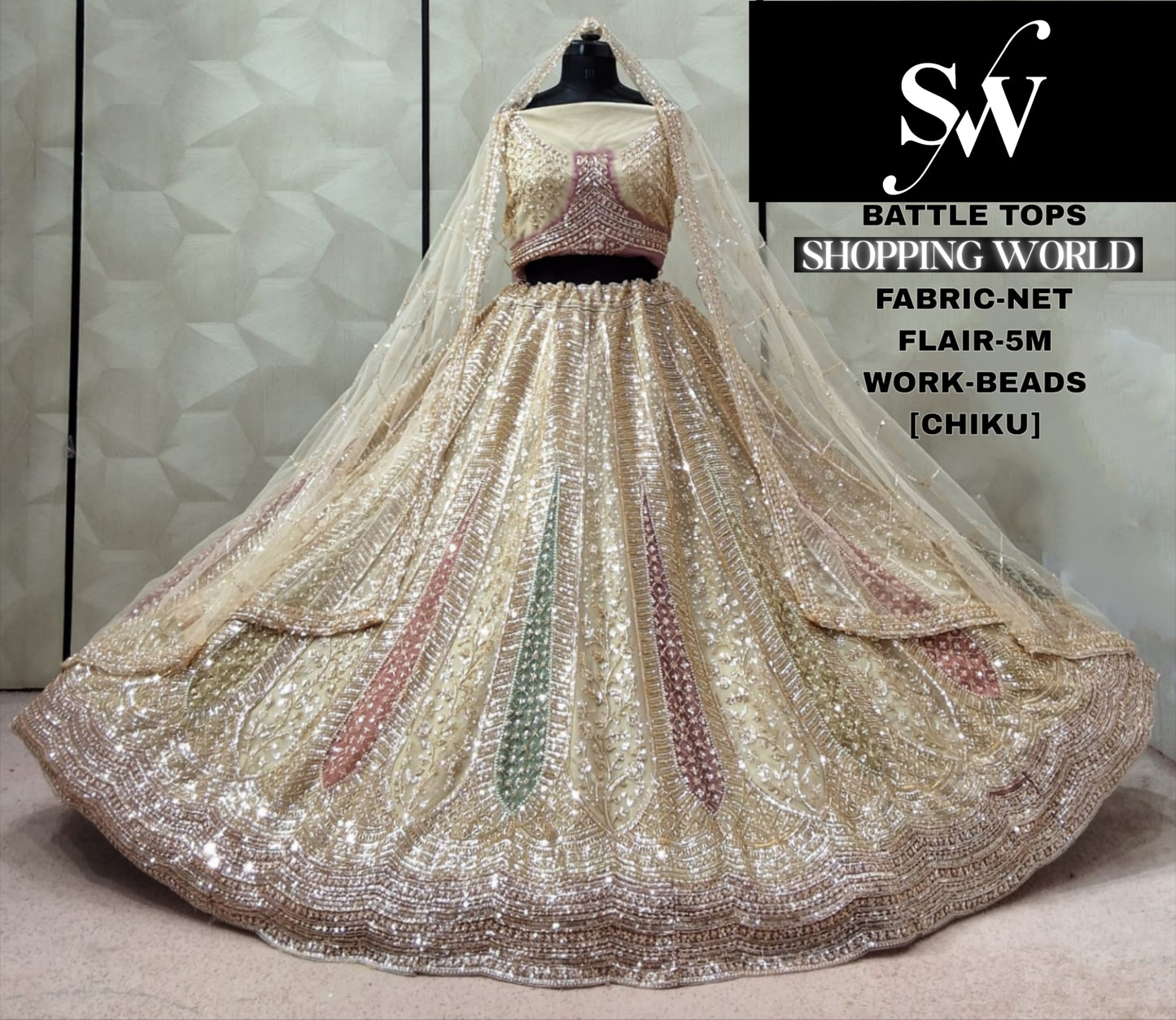 Pink Net Lehenga