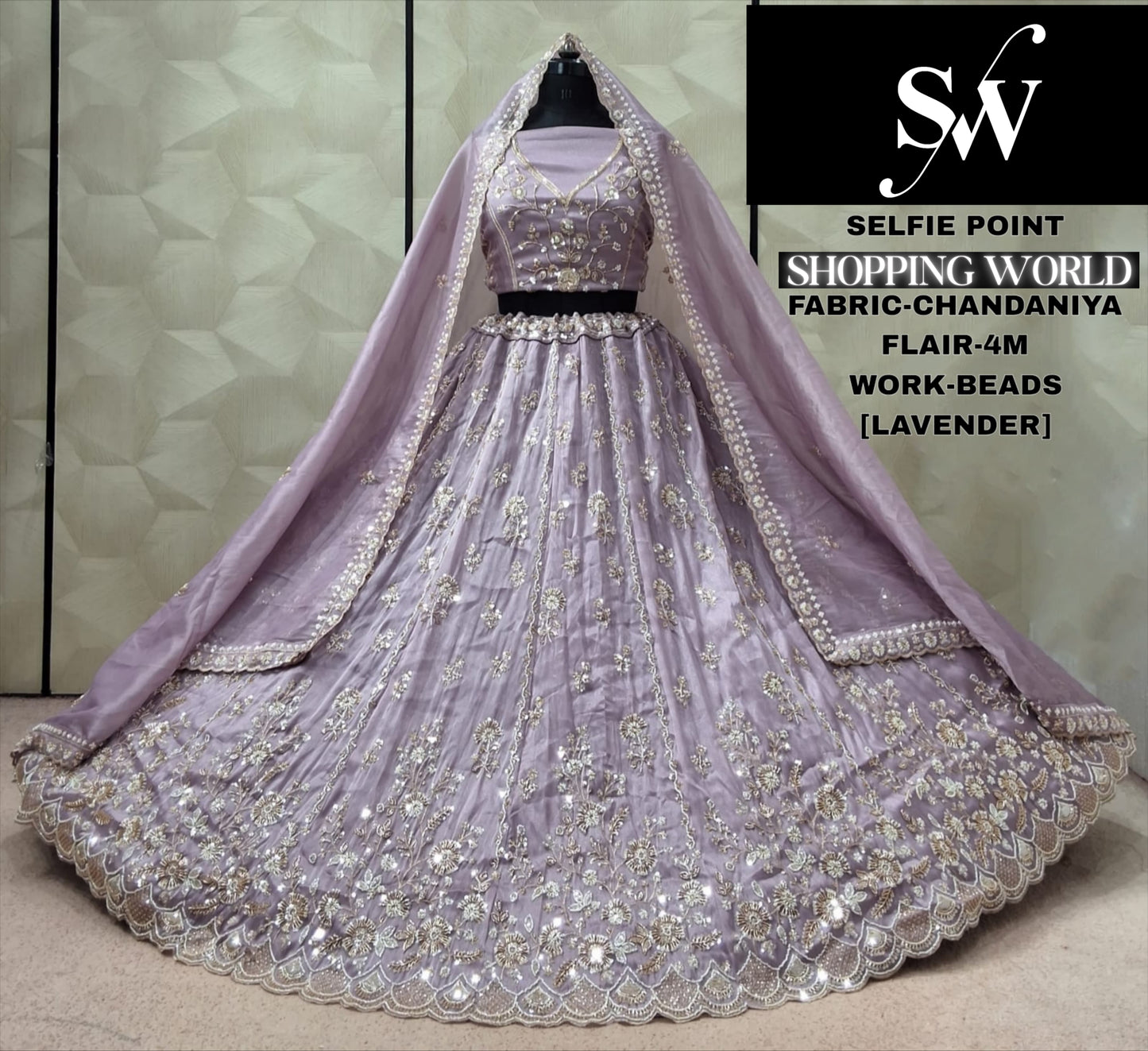 Pista Green Chandaniya Lehenga
