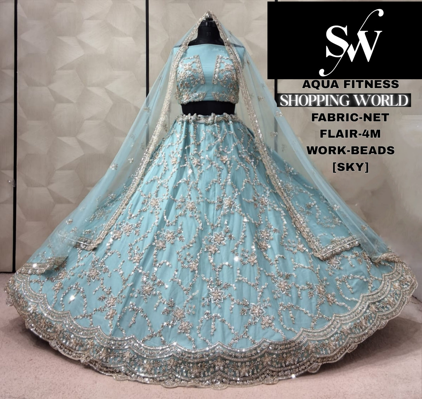 Chiku Golden Designer Net Lehenga