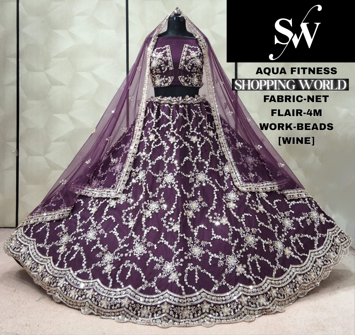 Sky Blue Designer Net Lehenga