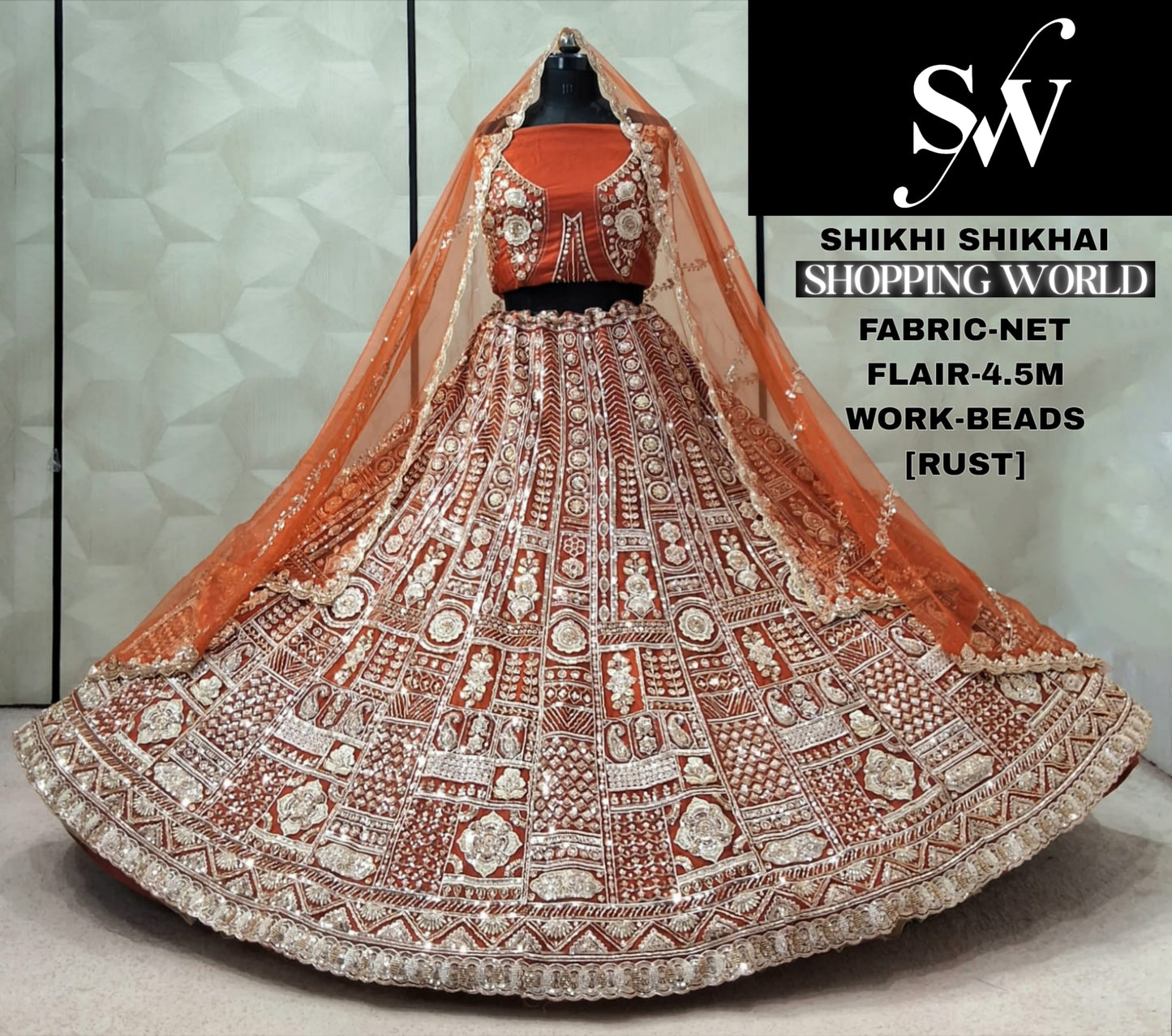 Maroon Net Lehenga