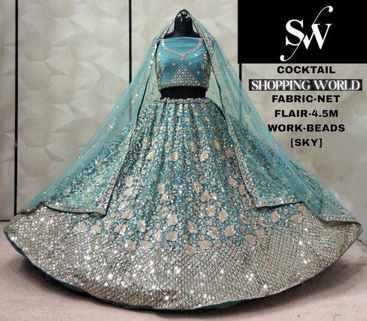 Pink Net Lehenga