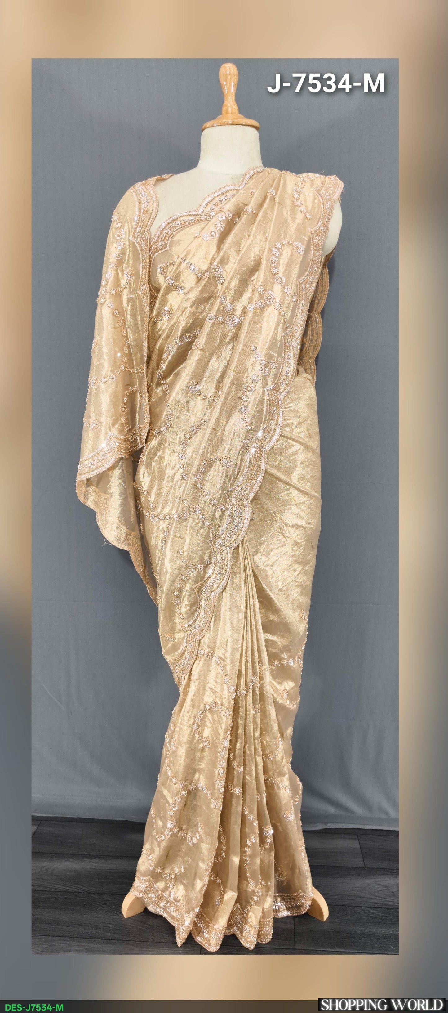 Golden Designer Saree