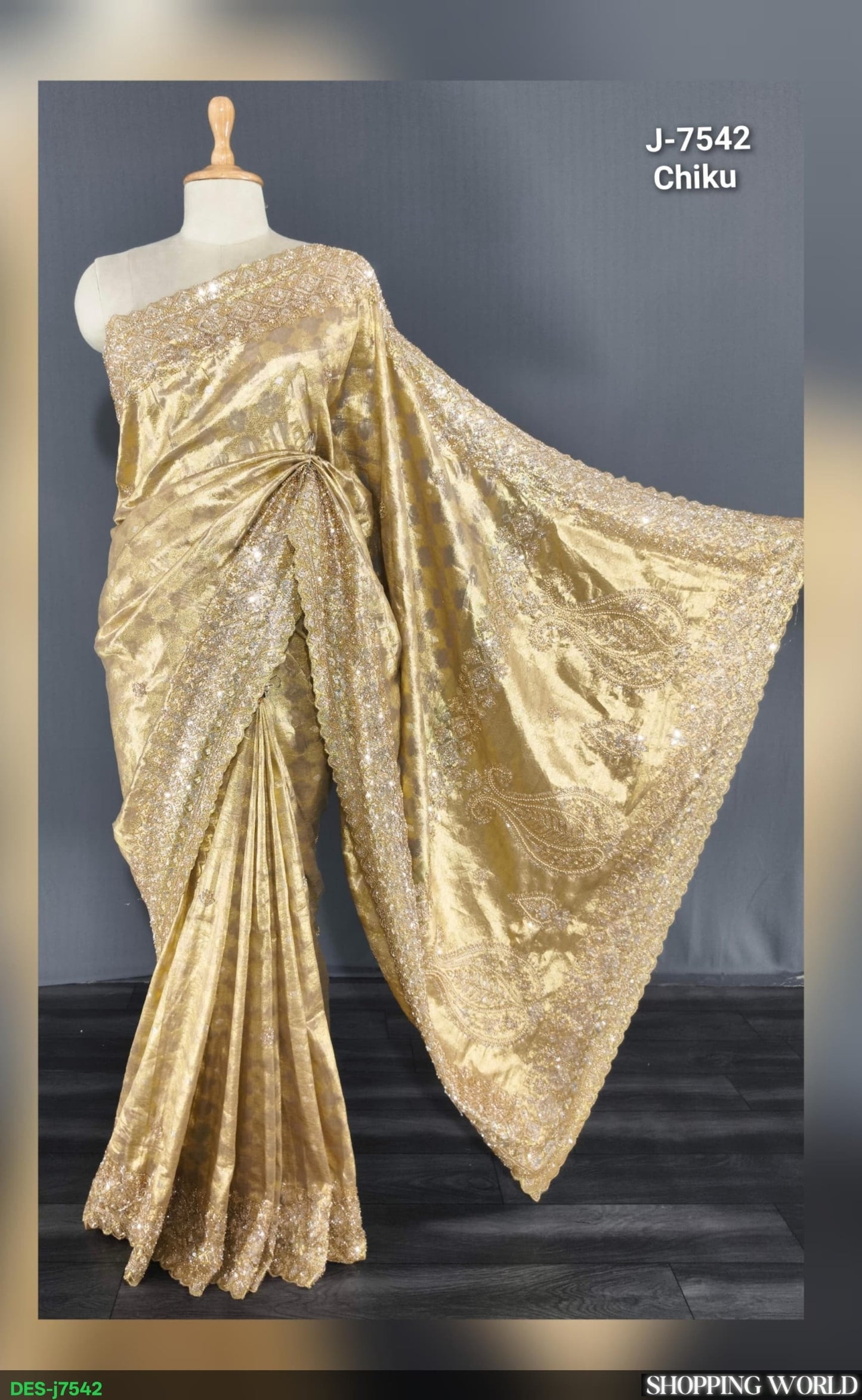 Golden Designer Saree