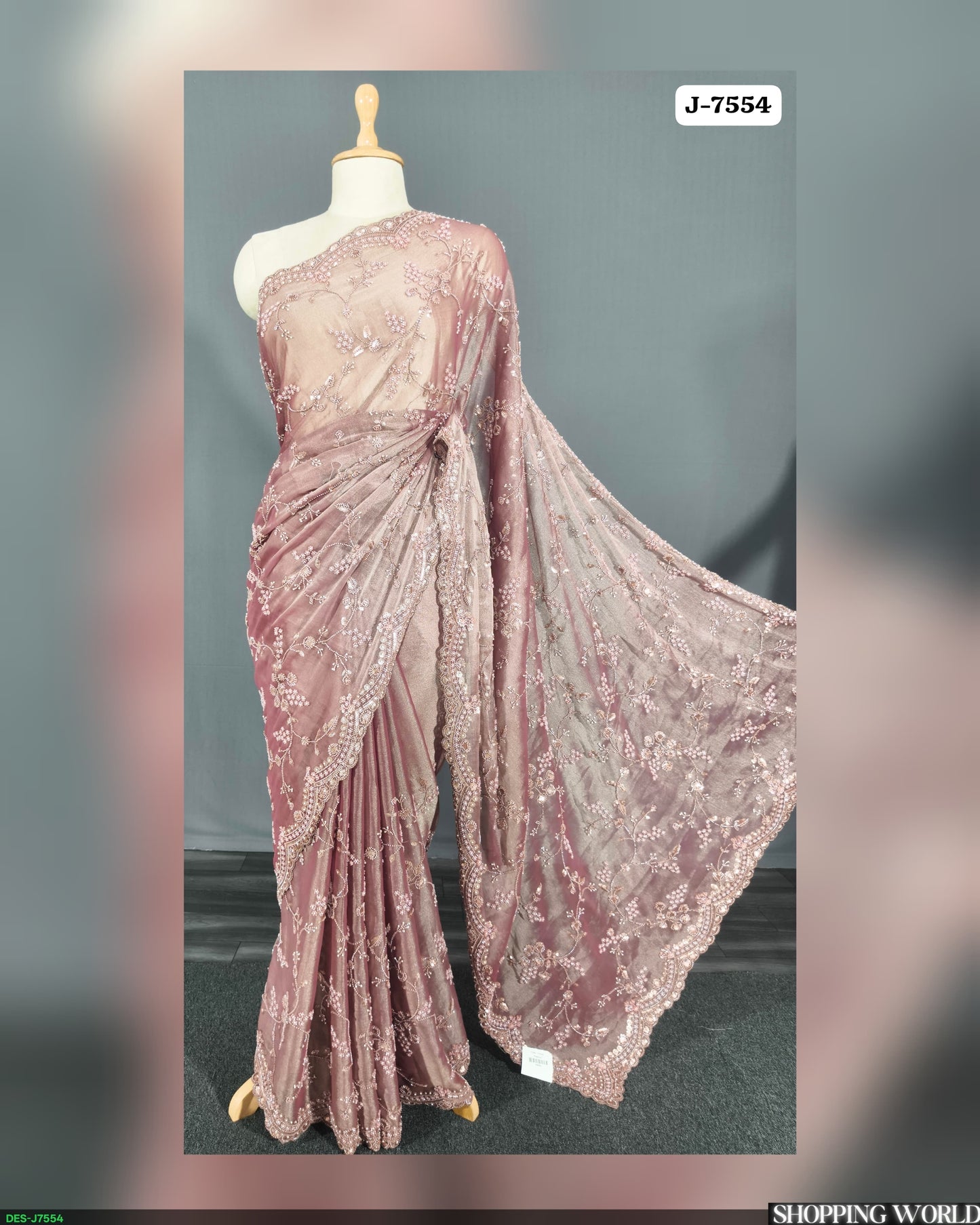 Pink Designer Saree