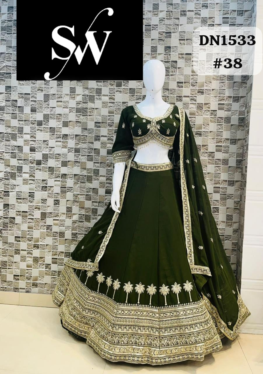 Black Designer Crop Top Lehenga