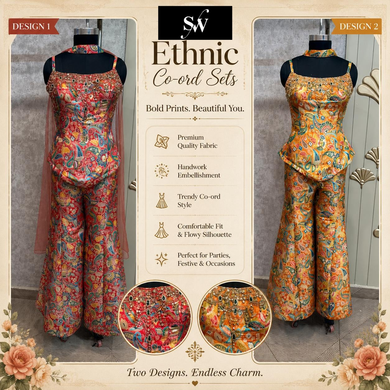 Yellow Pink Plazo Dress Suit