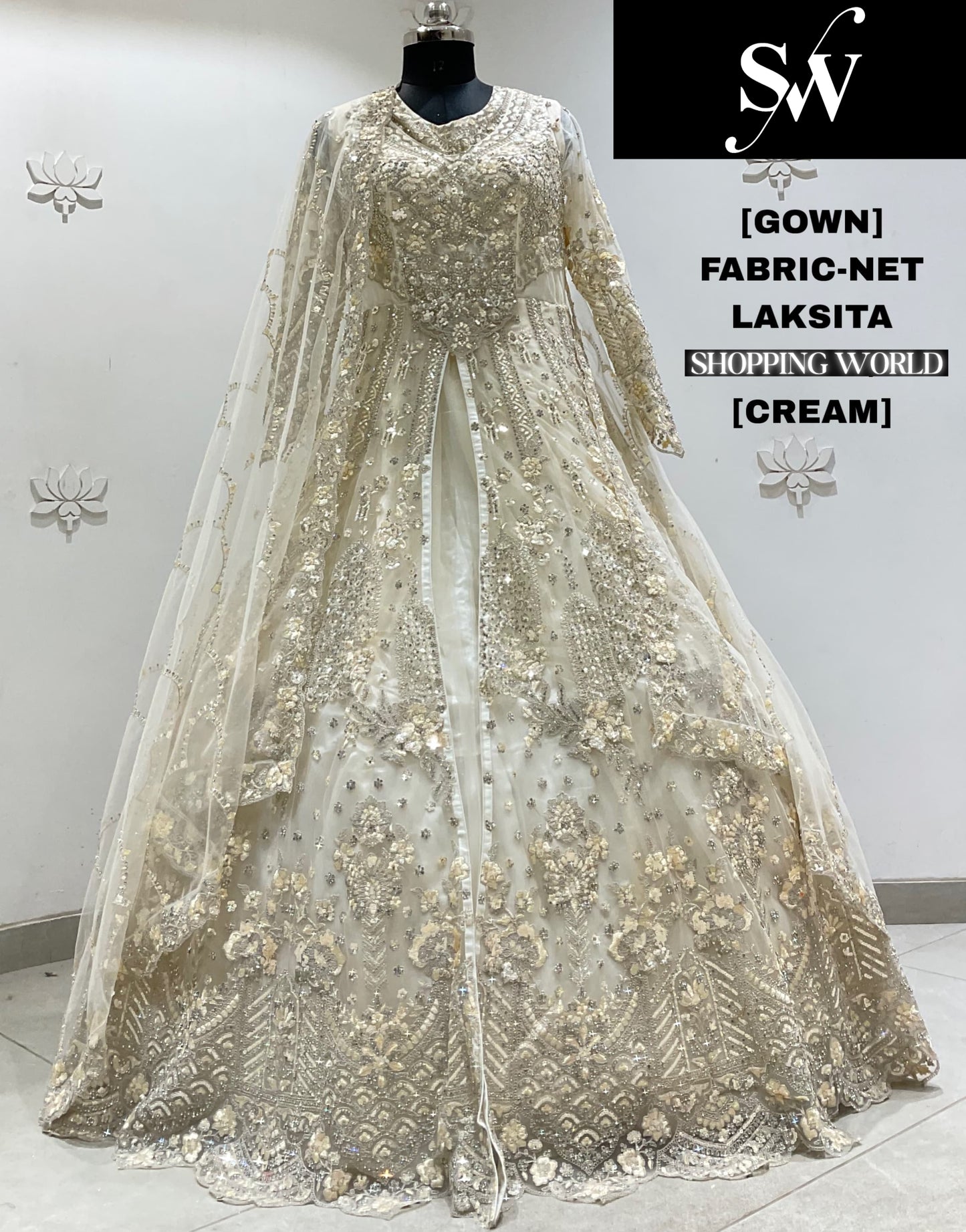 Mehendi Green Net Gown