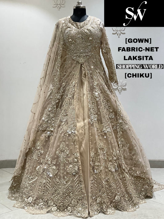 Peach Net Gown