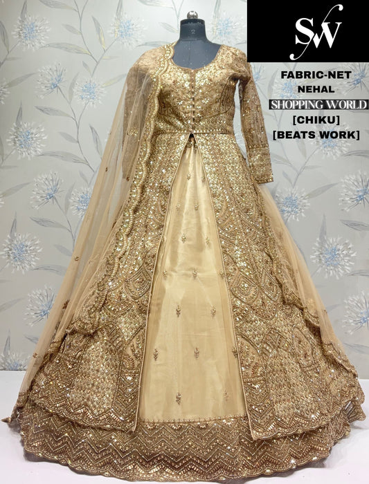 Rust Orange Net long Dress Farshi Garara Dress Special