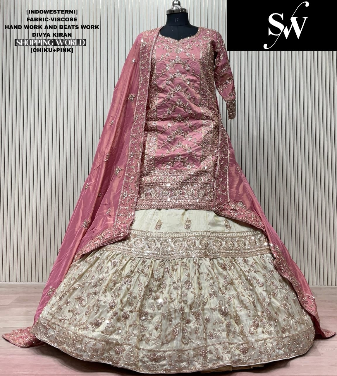 Chiku Pink Viscose long Dress Farshi Garara Dress Special