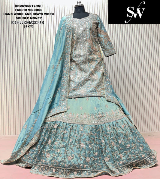 Rust orange Viscose long Dress Farshi Garara Dress Special