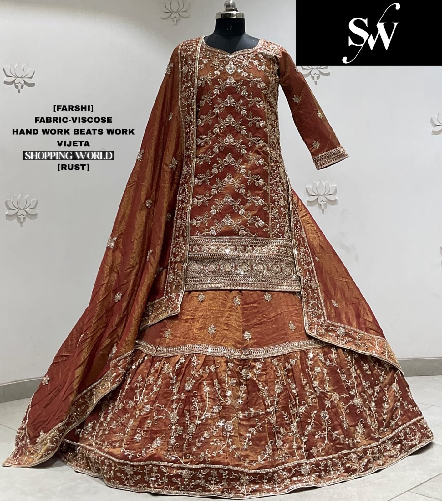 Pink Viscose long Dress Farshi Garara Dress Special