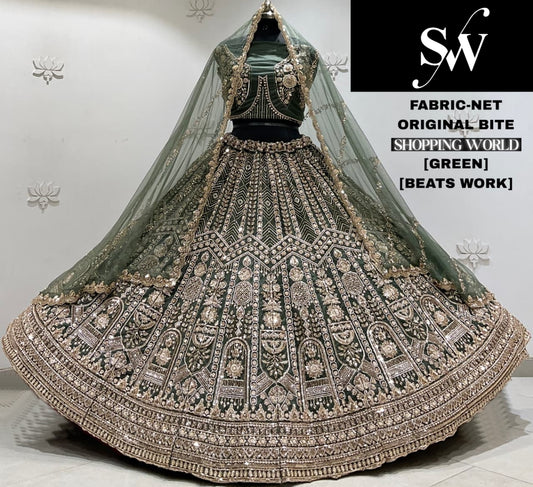 Mustard Net Lehenga