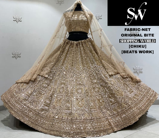 Gajri Pink Net Lehenga