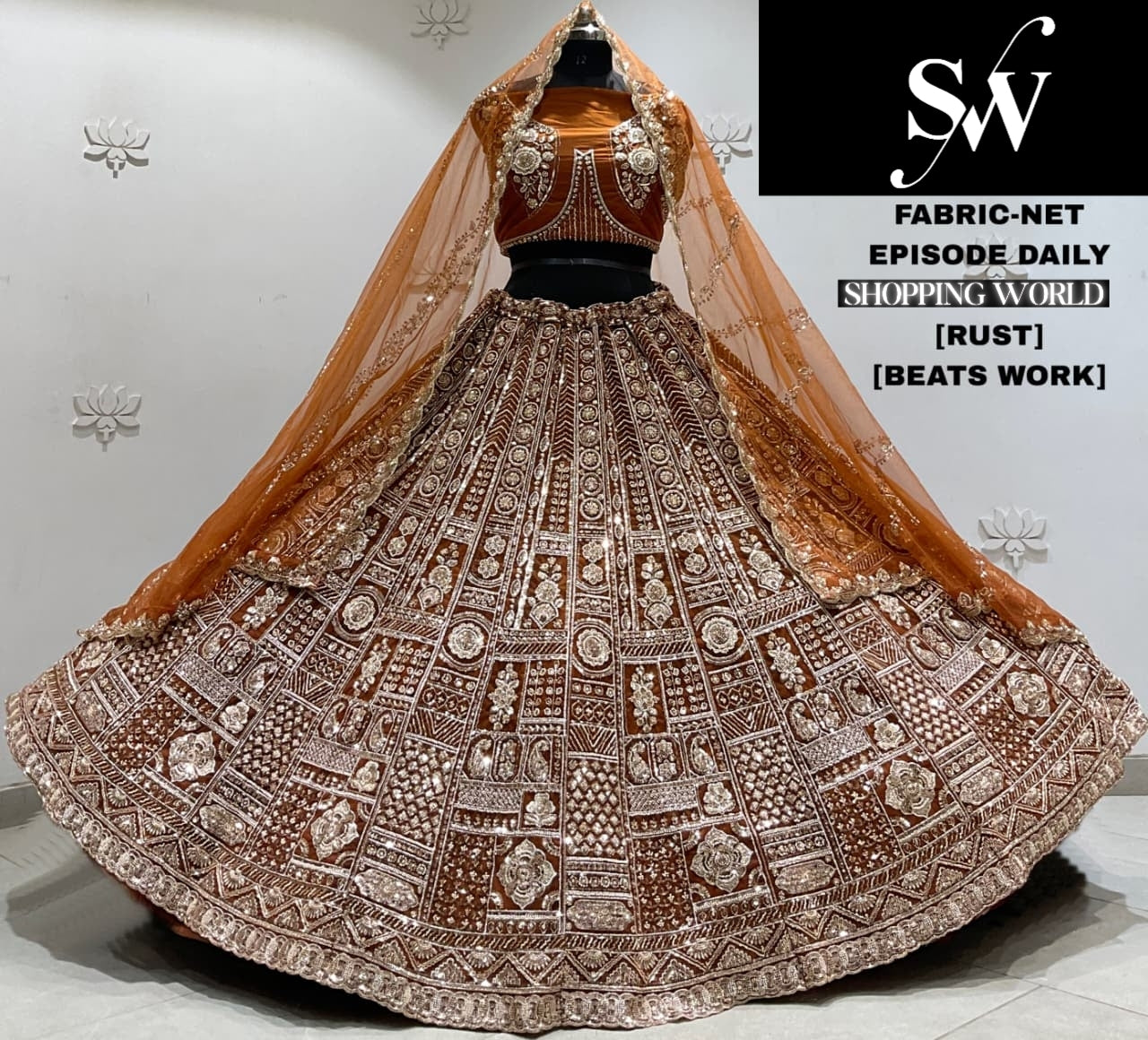 Lavender Net Lehenga