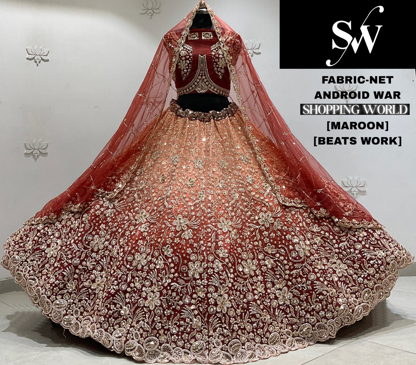 Wine Net Lehenga