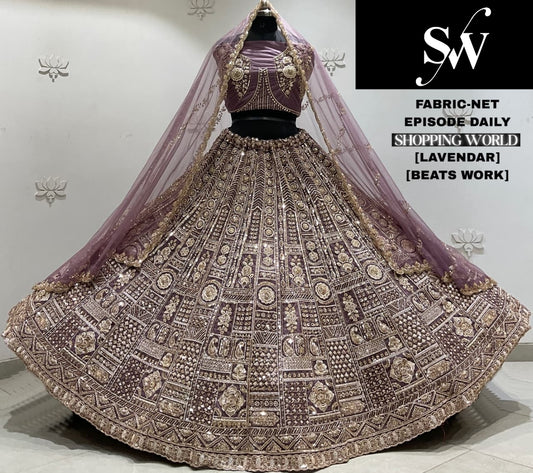 Rust Orange Net Lehenga