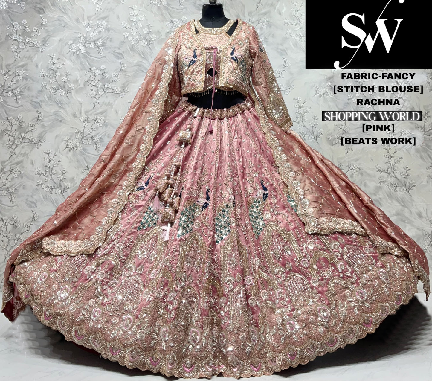 Mehandi crop top Lehenga