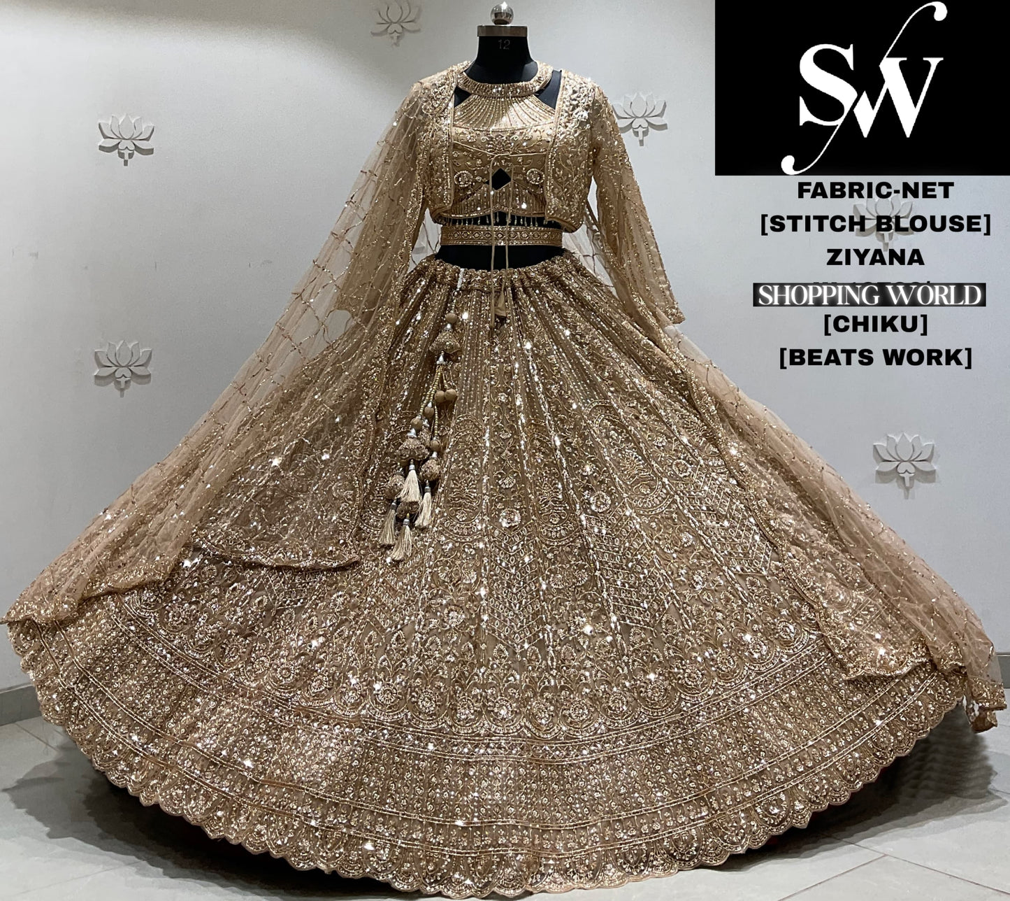 Maroon crop top Lehenga