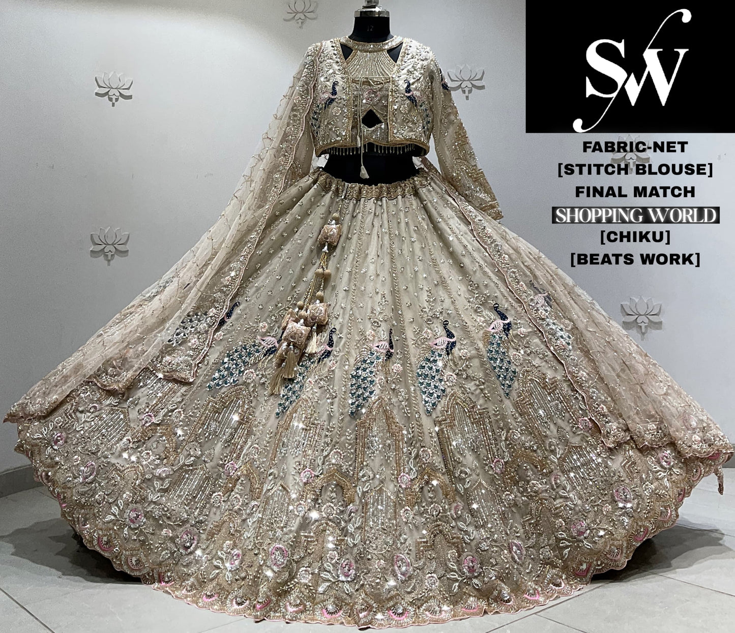 Onion crop top Lehenga