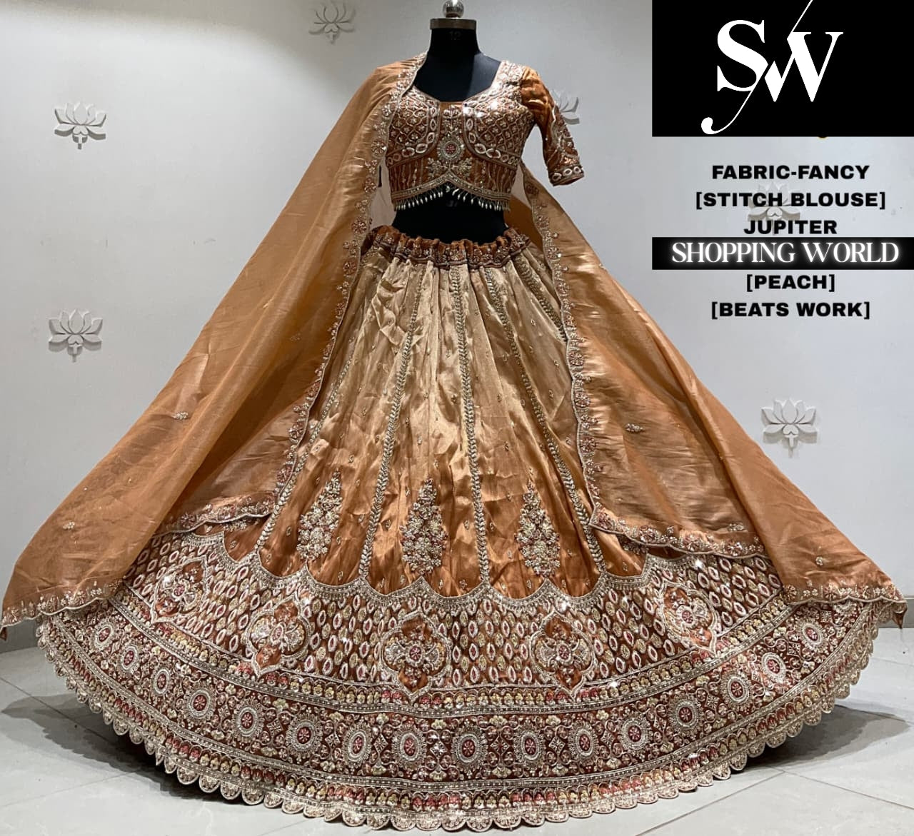 Pink fancy stitch partywear Lehenga