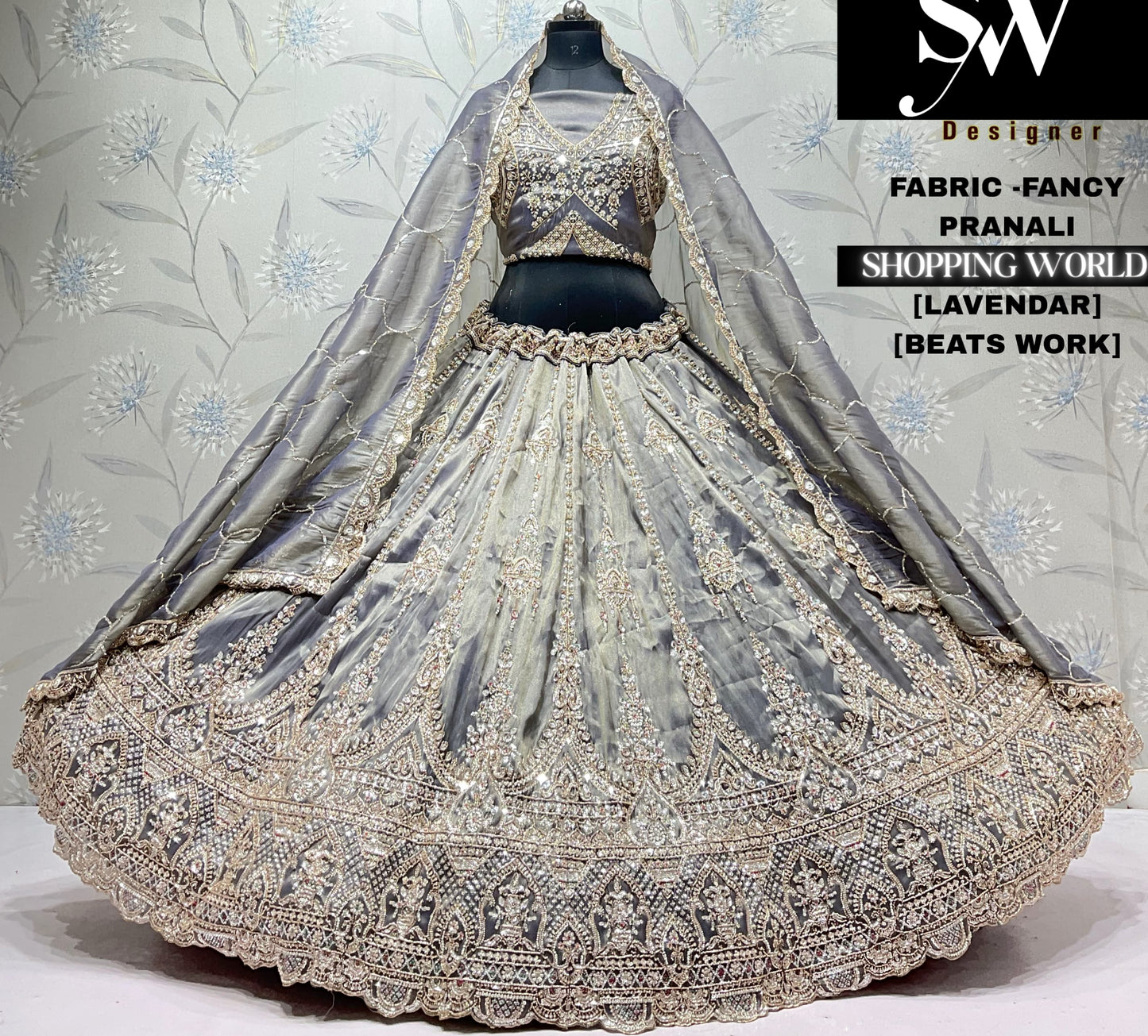 Lavender fancy semi stitch partywear Lehenga
