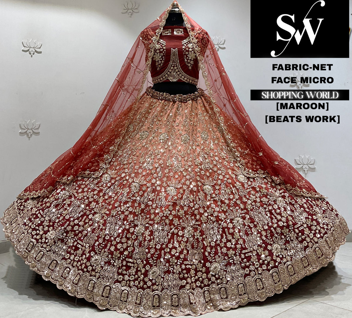 Blue net Lehenga