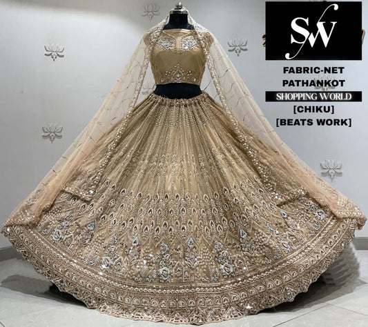 Sky blue net Lehenga
