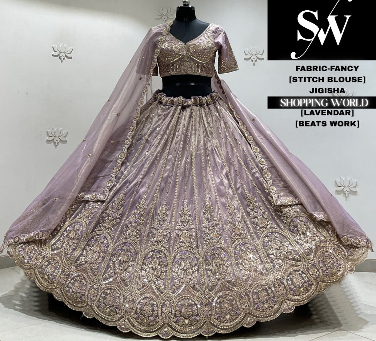 Pink fancy crop top Lehenga