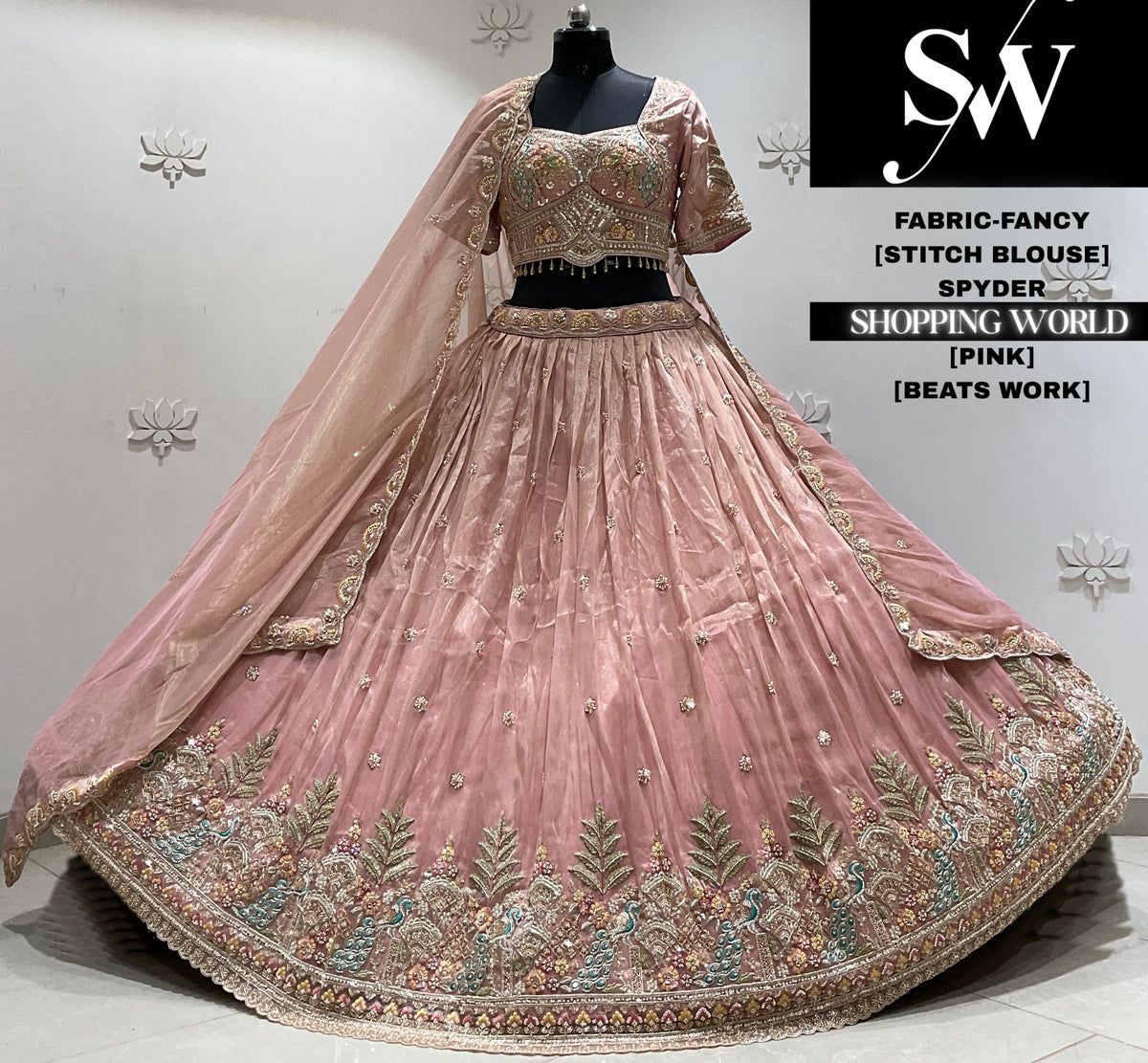 Sky blue fancy Crop top Lehenga