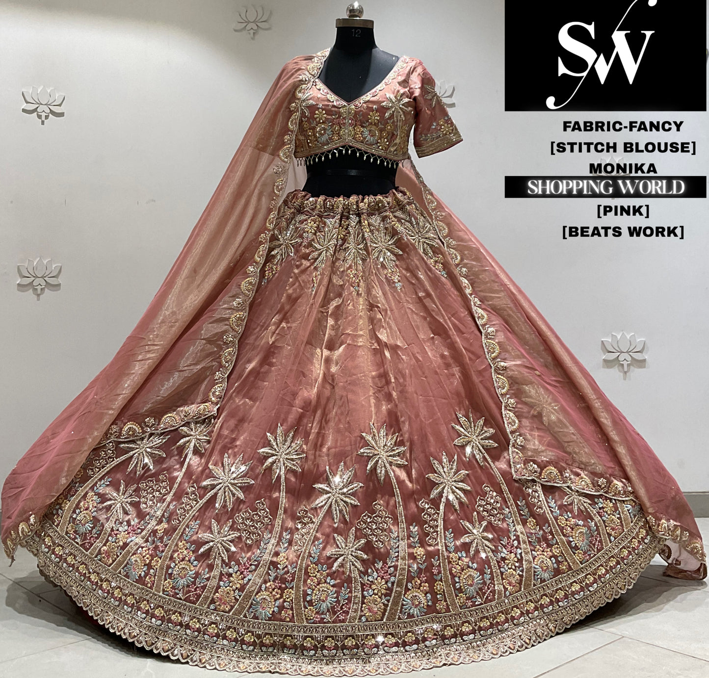 Brown fancy Crop top Lehenga