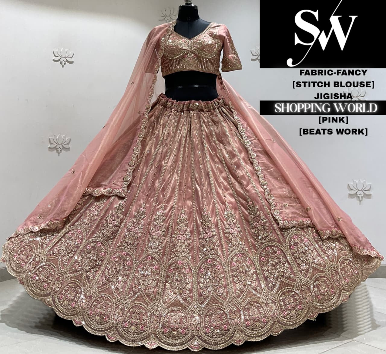 Sky blue fancy crop top Lehenga