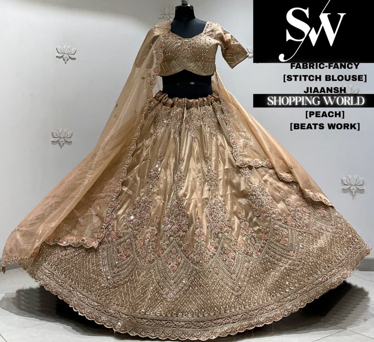 Pink fancy crop top Lehenga