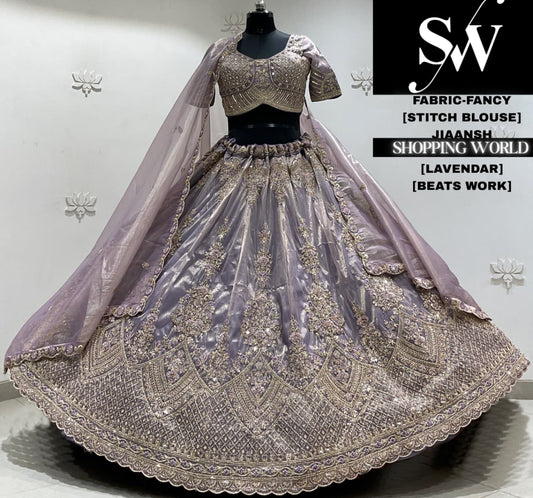 Pink fancy crop top Lehenga